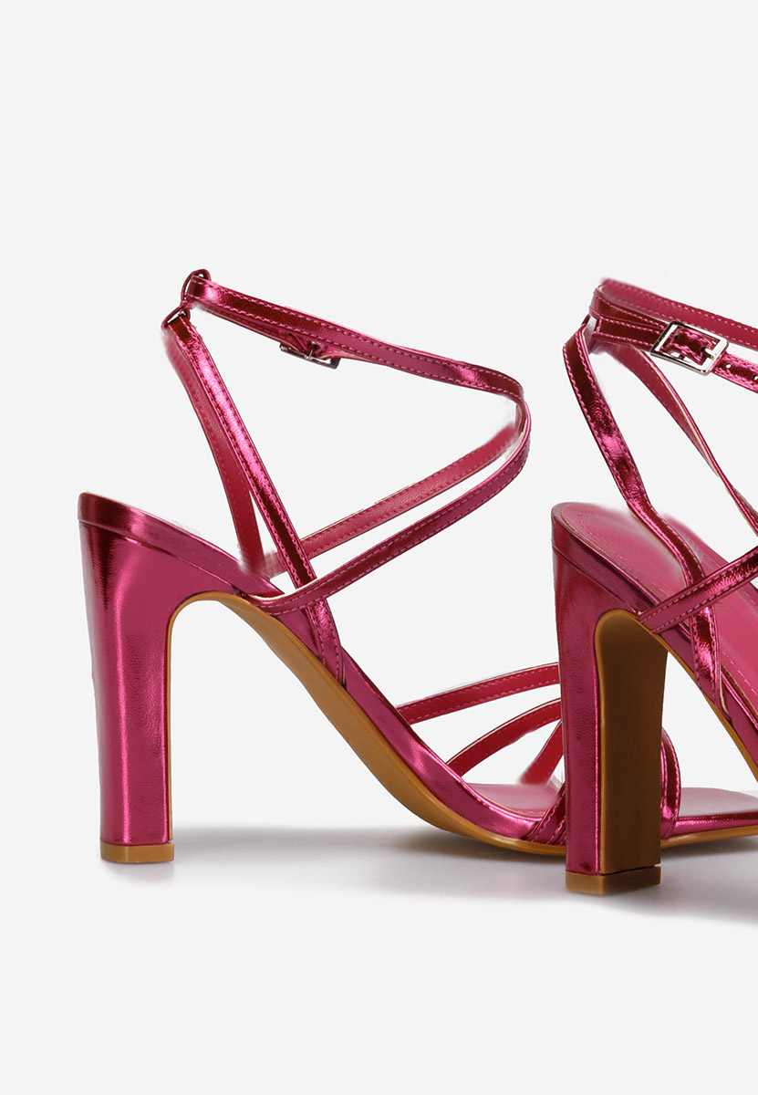 Fuchsiové sandály na podpatku Ayleen