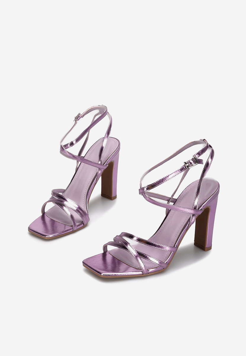 Fialové sandály na podpatku Ayleen