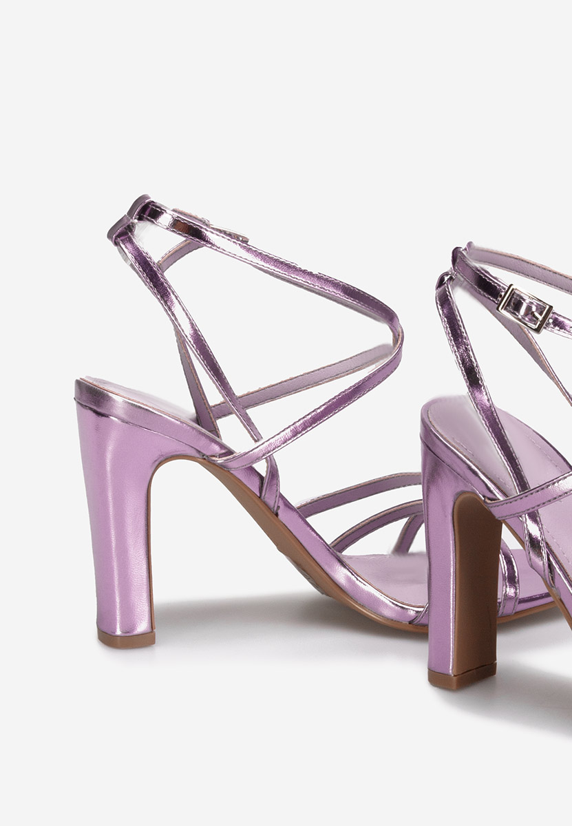Fialové sandály na podpatku Ayleen