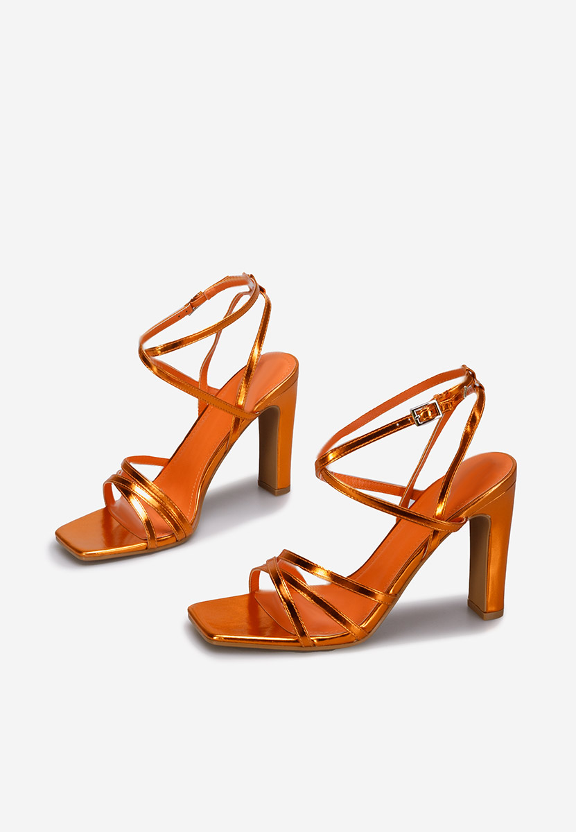 Oranžové sandály na podpatku Ayleen
