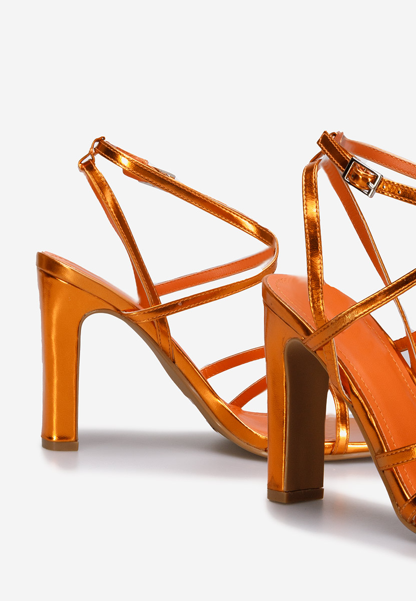 Oranžové sandály na podpatku Ayleen