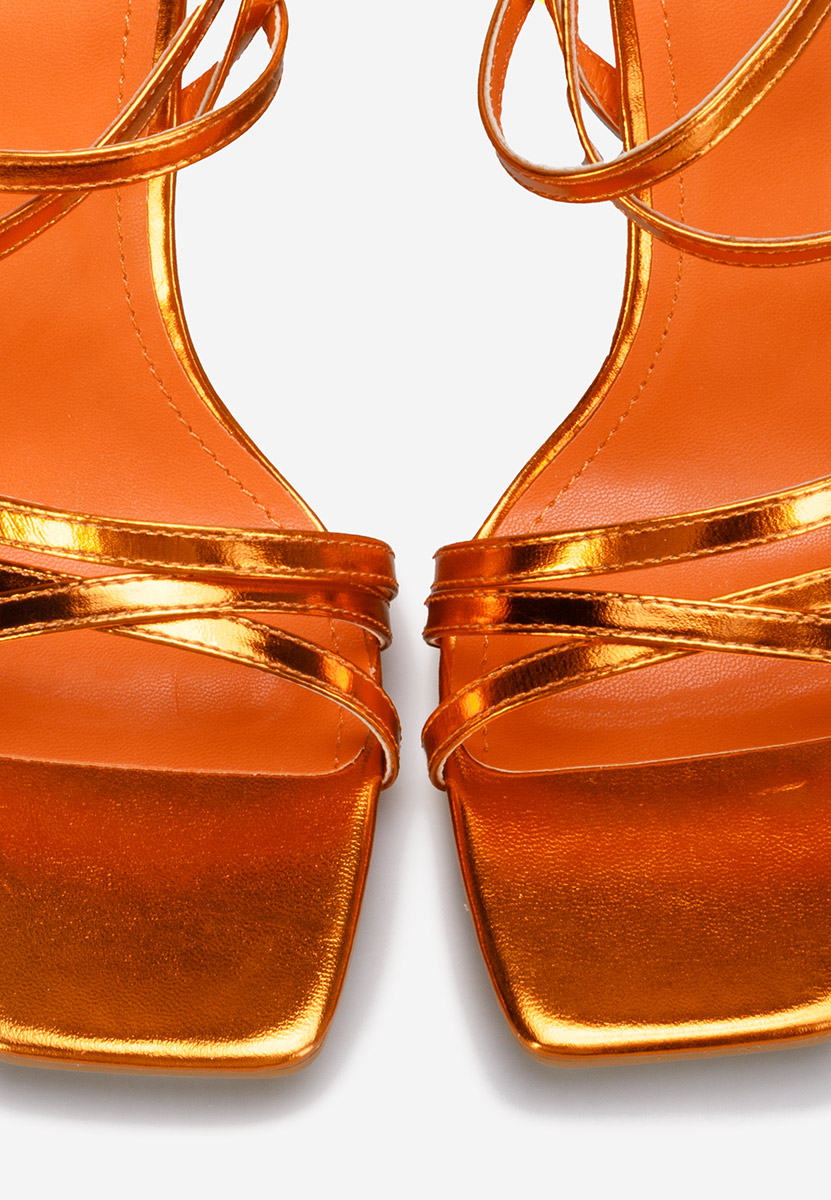 Oranžové sandály na podpatku Ayleen