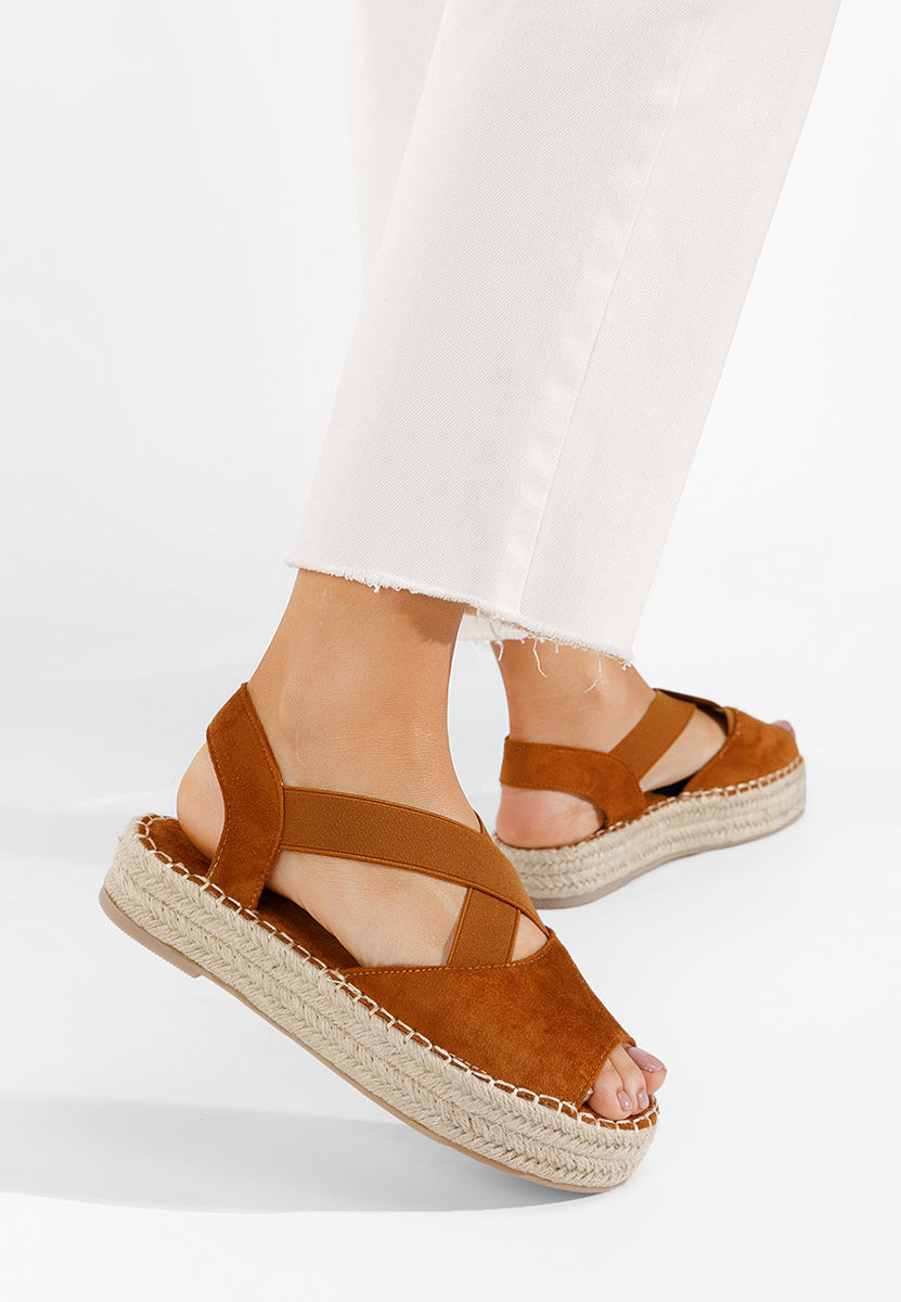 Hnedé sandály espadrilky Nola