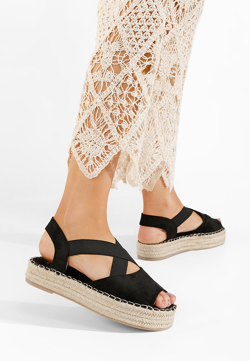 Černé sandály espadrilky Nola