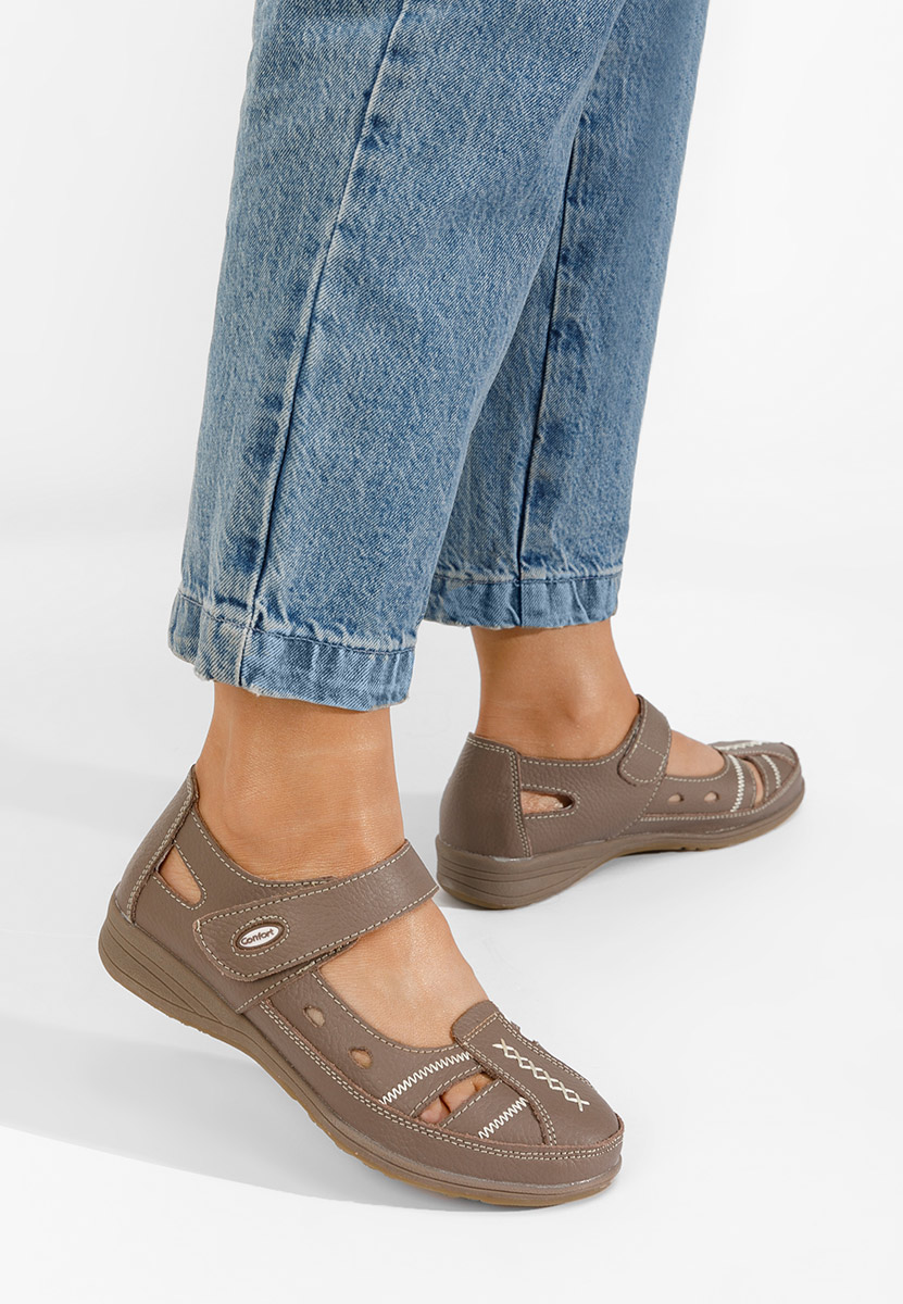 Khaki dámské baleríny Deby