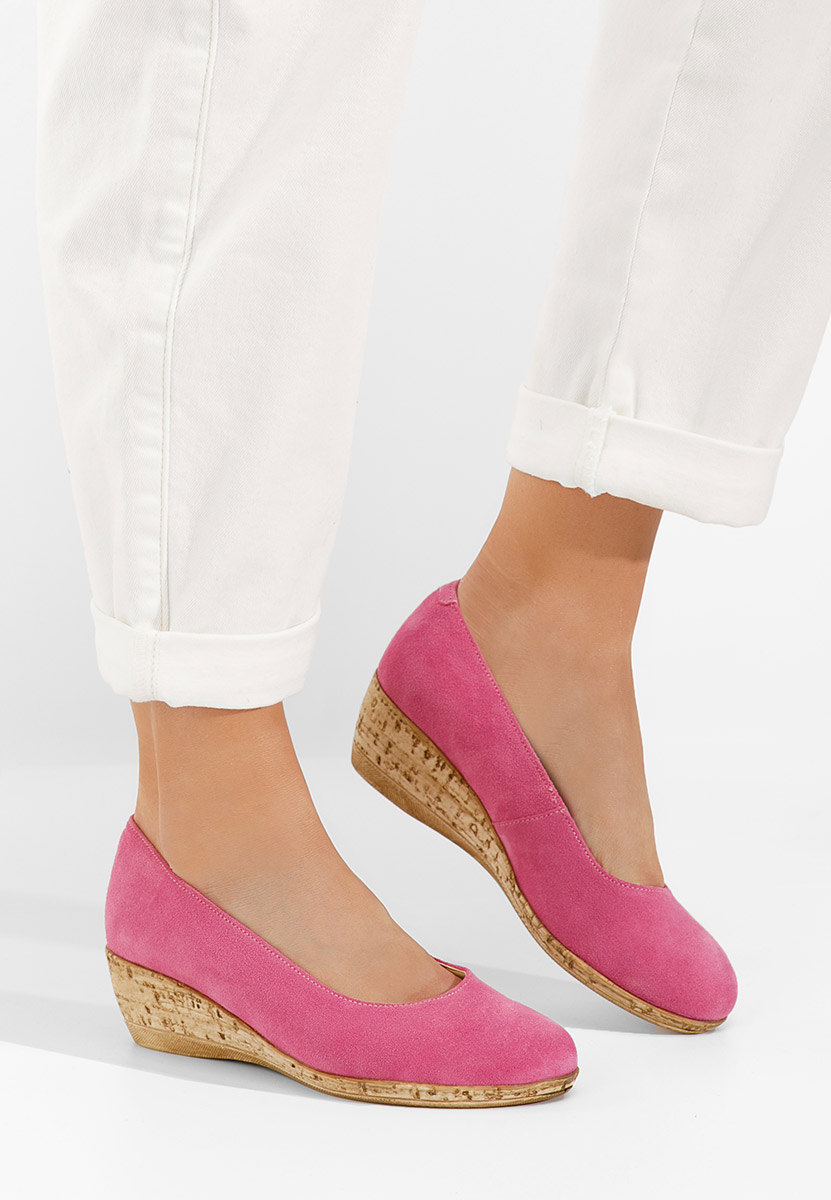 Fuchsiové lodičky na klínku Sonia