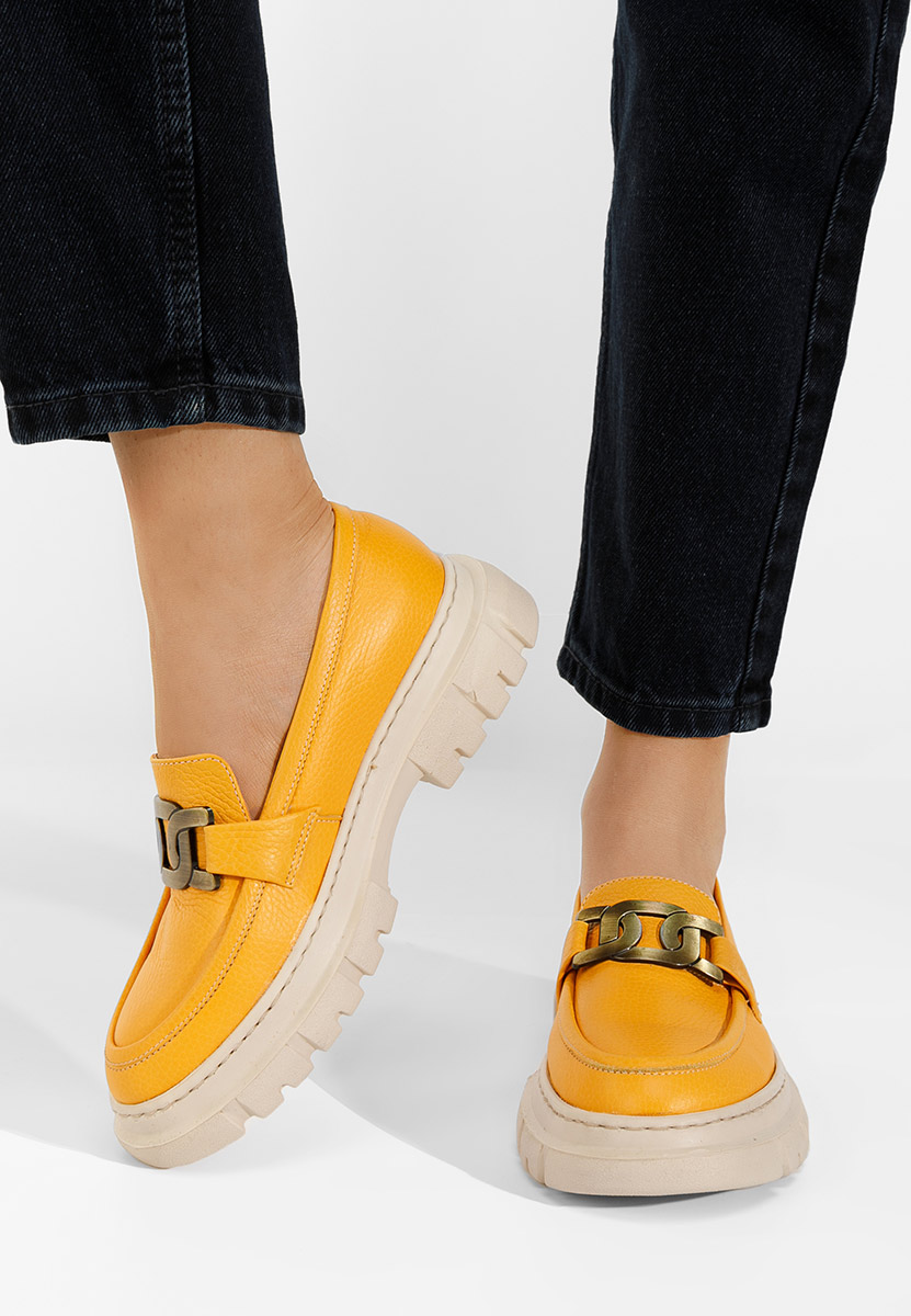 Žlutá mokasíny dámské kožené Haza V3 Žlutá mokasíny dámské kožené Haza V3