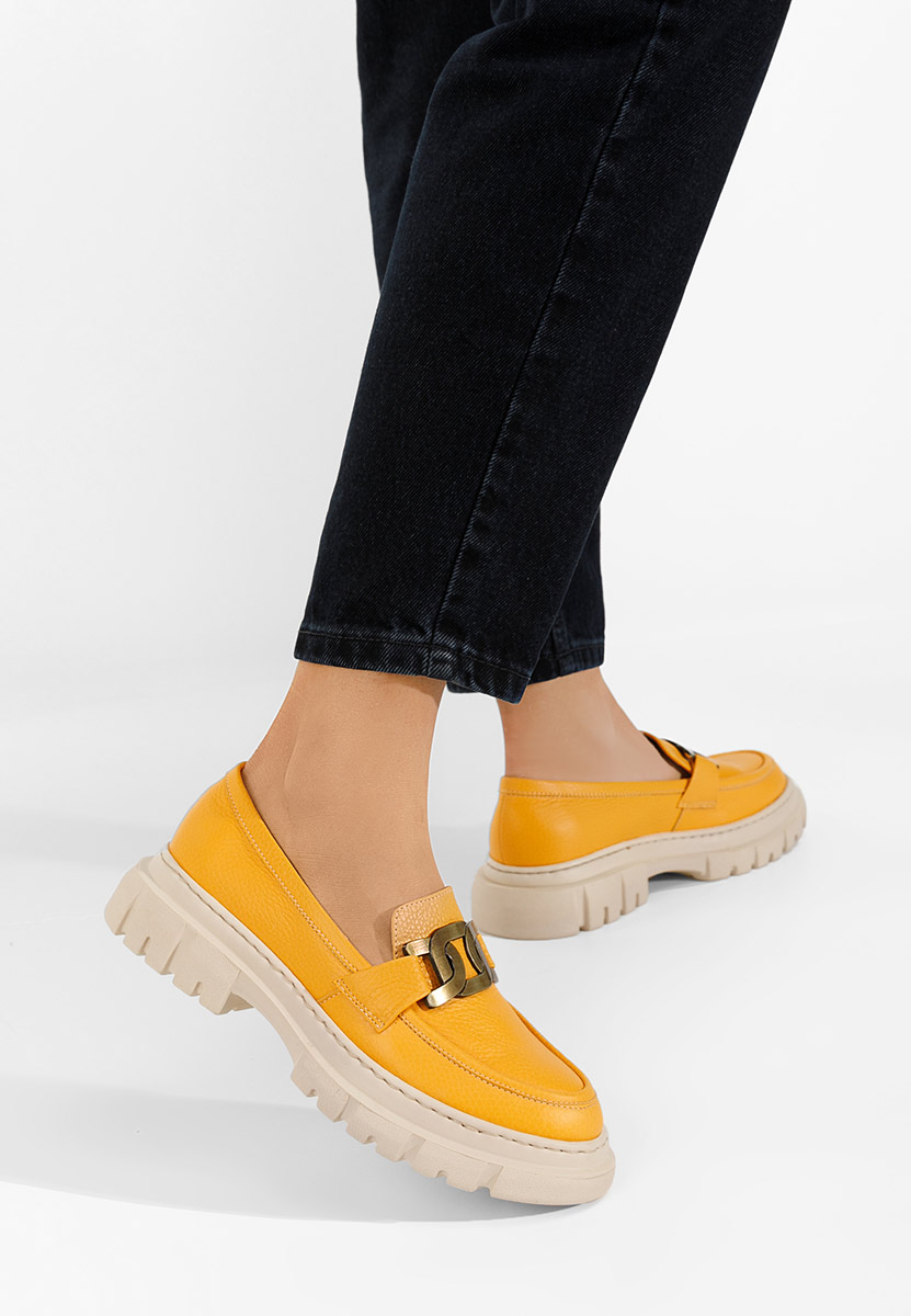 Žlutá mokasíny dámské kožené Haza V3 Žlutá mokasíny dámské kožené Haza V3
