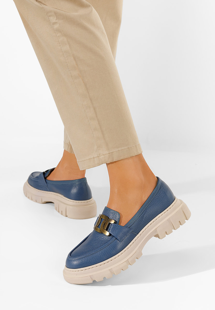 Tmavě modré mokasíny dámské kožené Haza V3 Tmavě modré mokasíny dámské kožené Haza V3