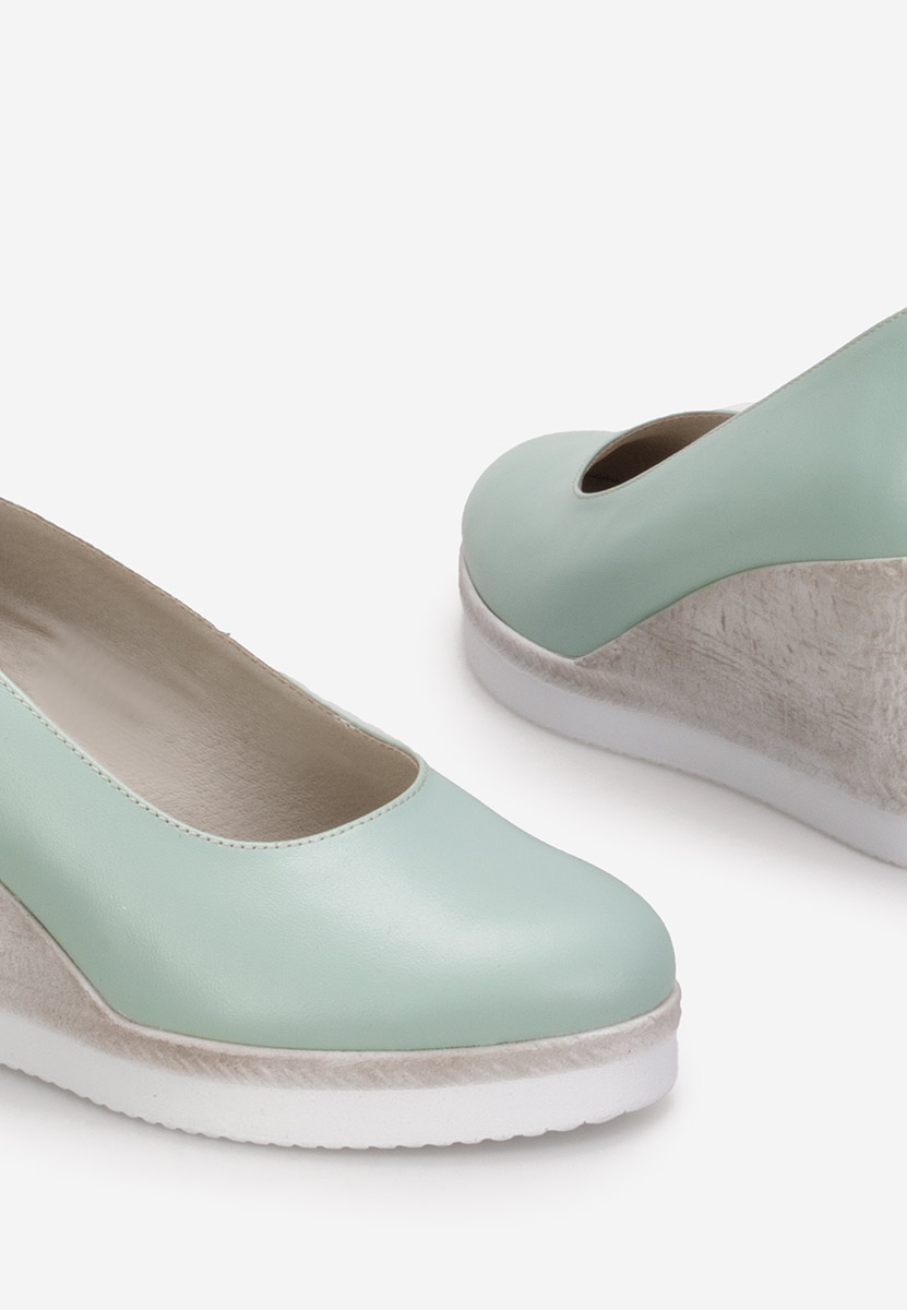 Tyrkysové lodičky na klínku Kaira