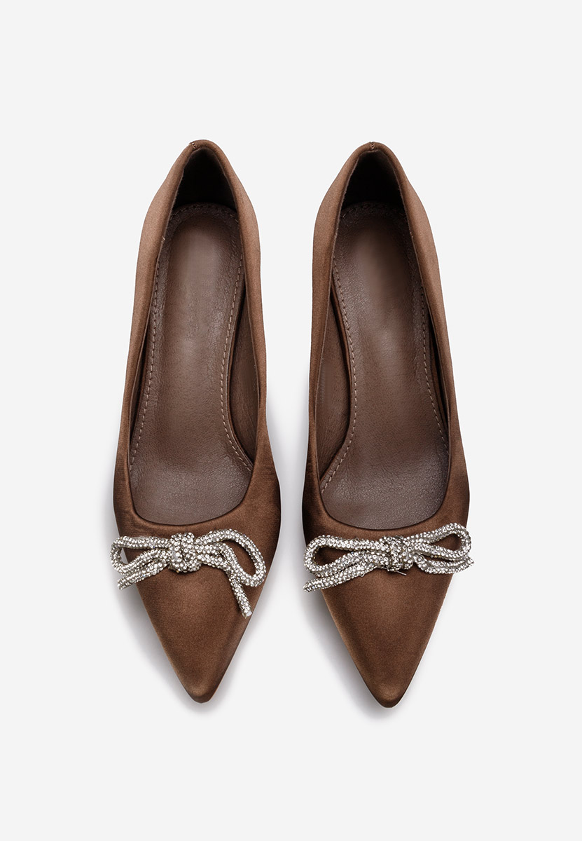 Hnedé lodičky na hrubém podpatku Abigale