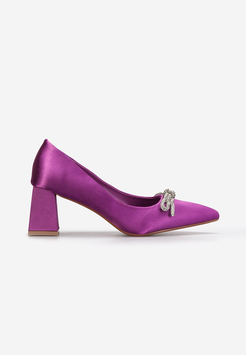 Fialové lodičky na hrubém podpatku Abigale