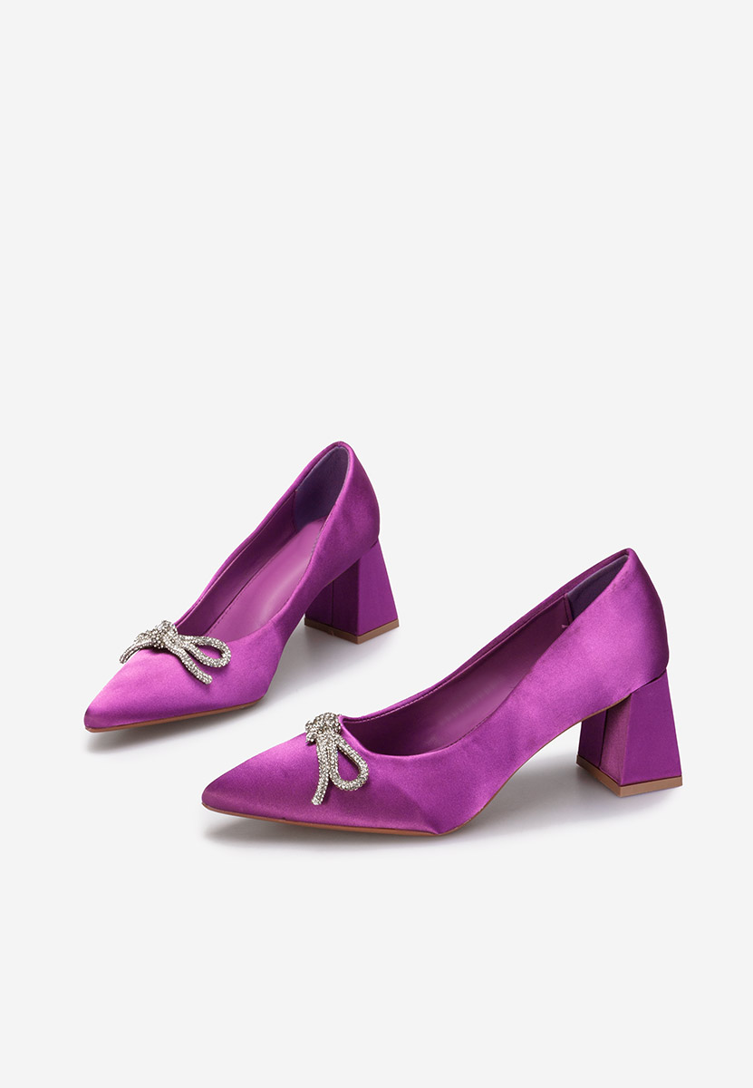 Fialové lodičky na hrubém podpatku Abigale