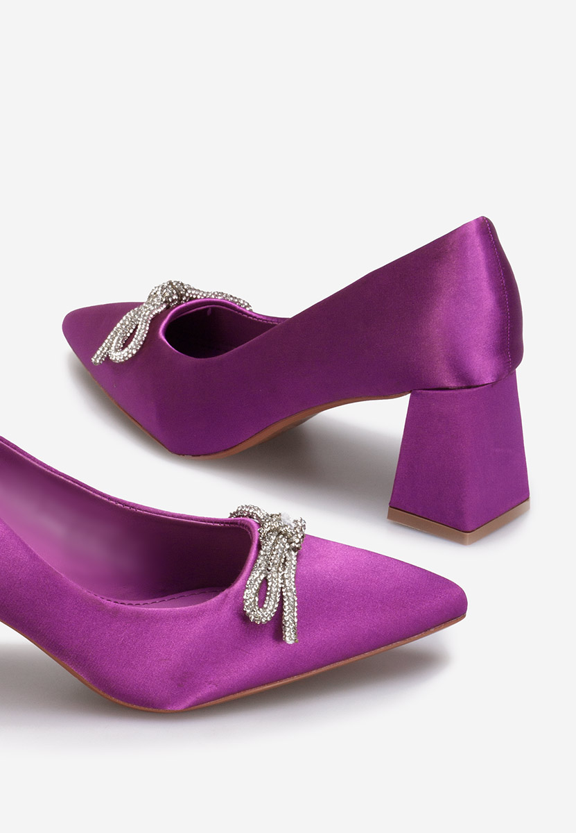 Fialové lodičky na hrubém podpatku Abigale
