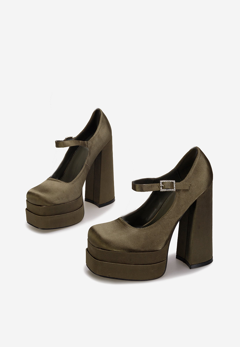 Zelené lodičky s platformou Tixe