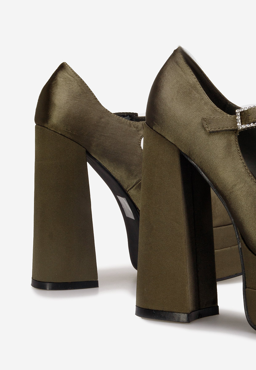 Zelené lodičky s platformou Tixe