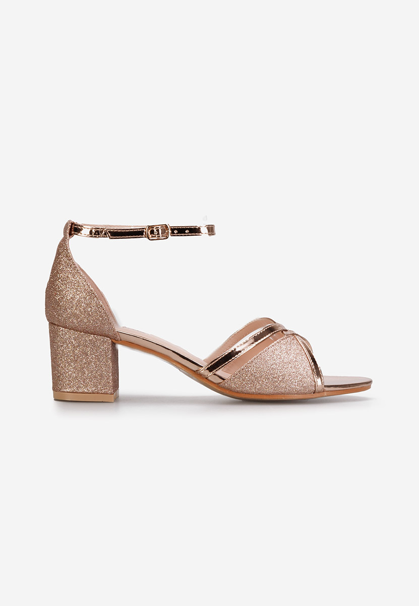 Champagne sandály na podpatku Aniela V2