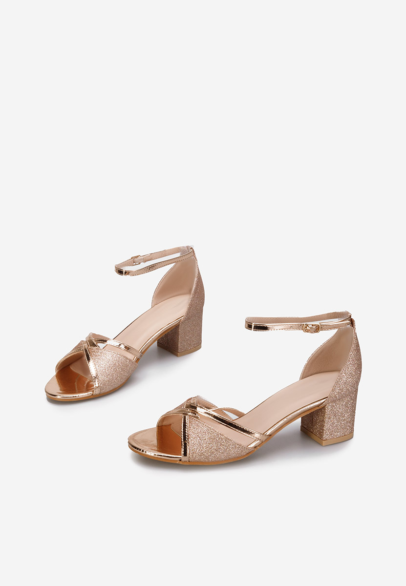 Champagne sandály na podpatku Aniela V2