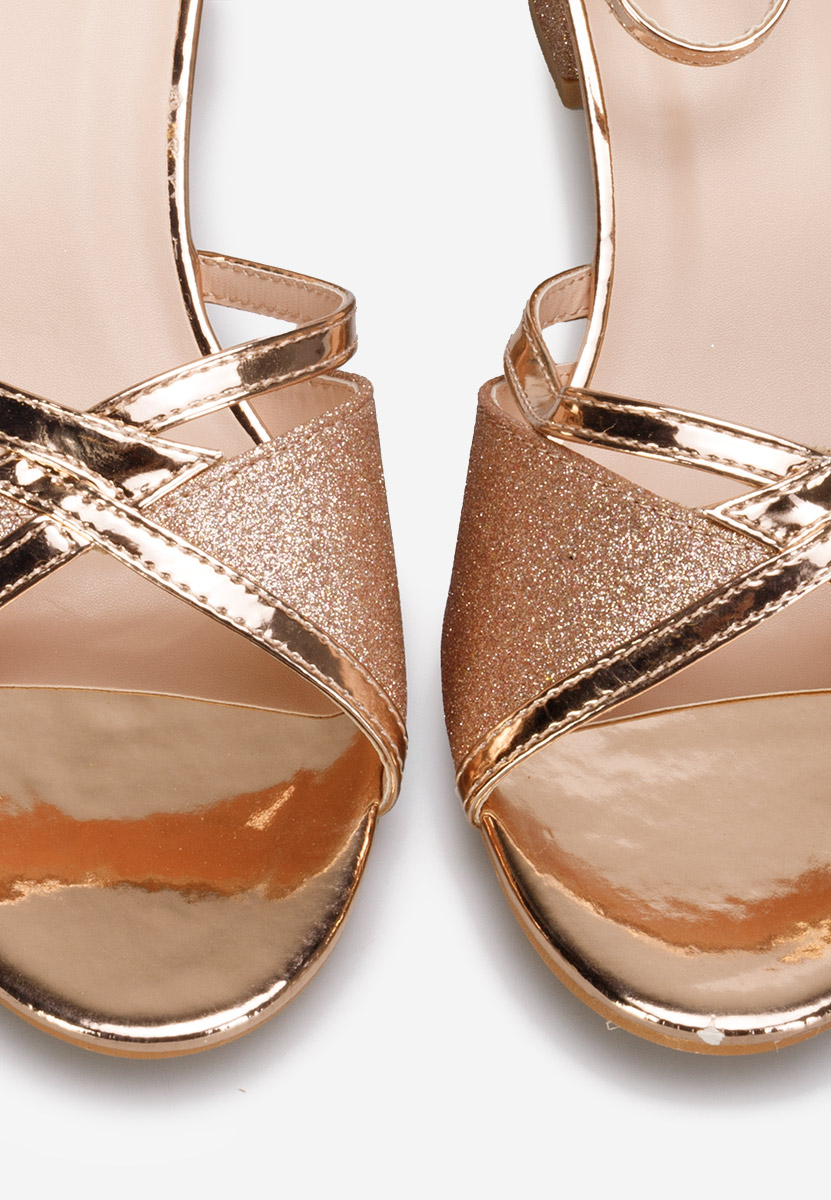 Champagne sandály na podpatku Aniela V2