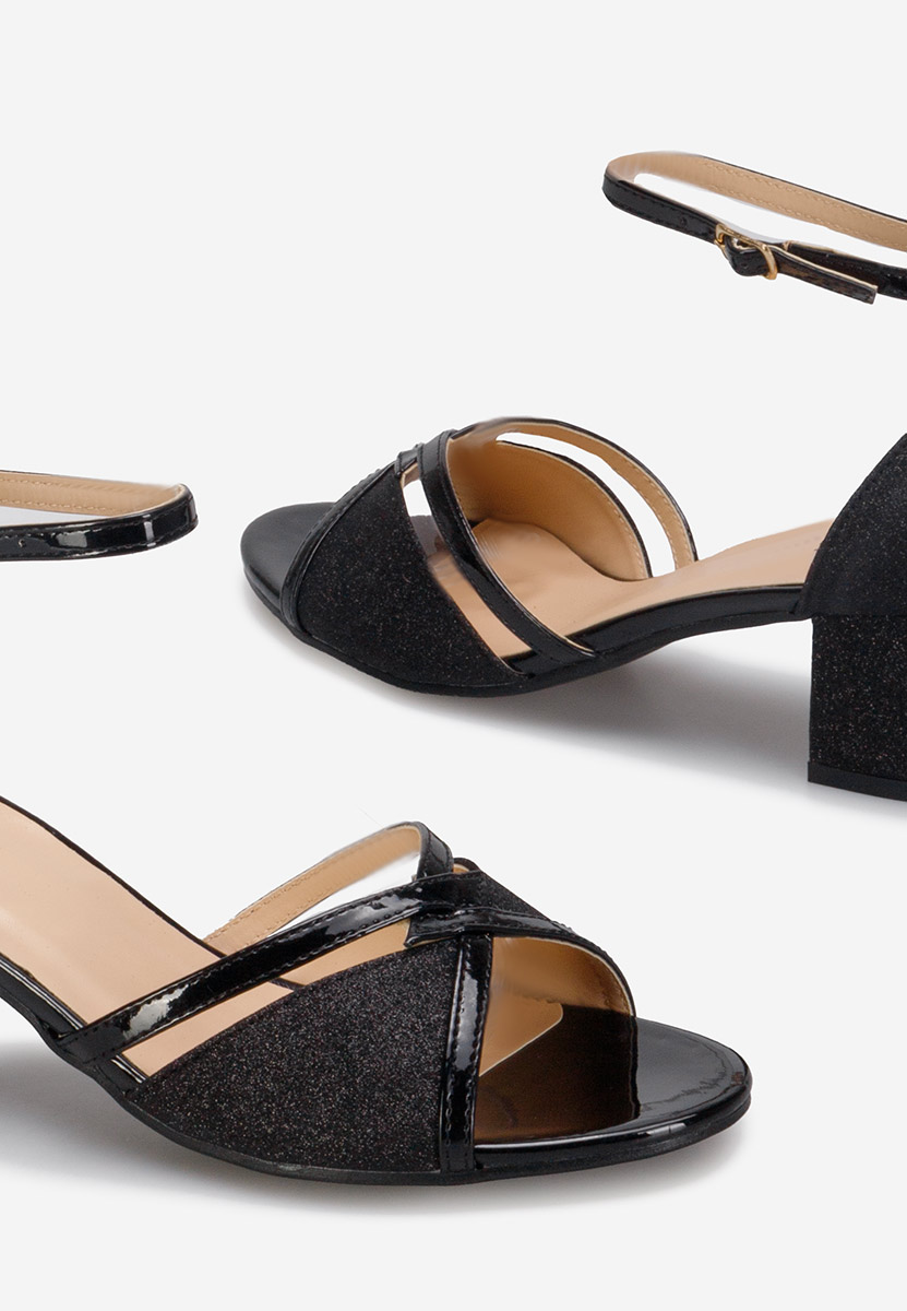 Černé sandály na podpatku Aniela V2