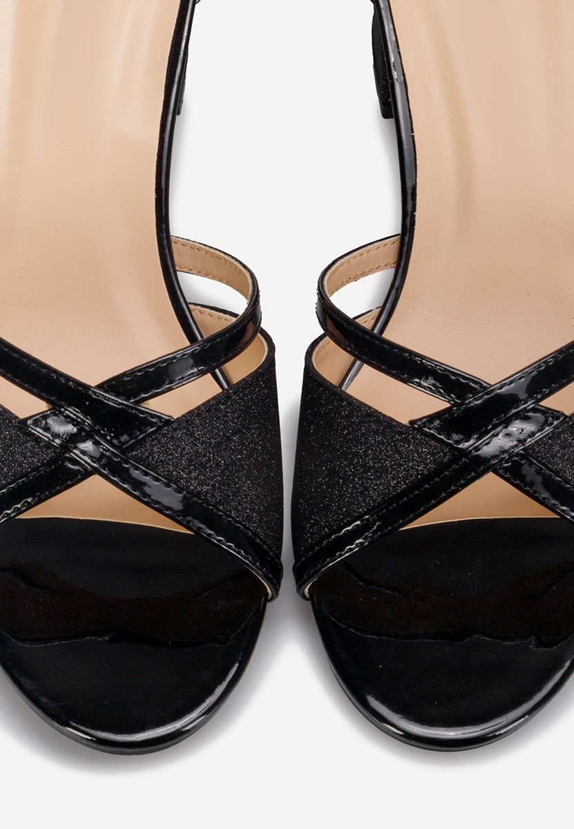 Černé sandály na podpatku Aniela V2