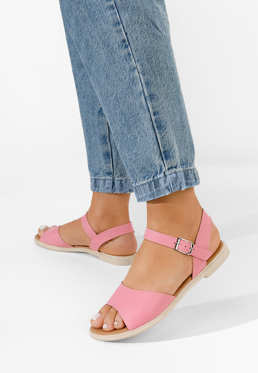 Fuchsiové kožené sandály dámské Viadana