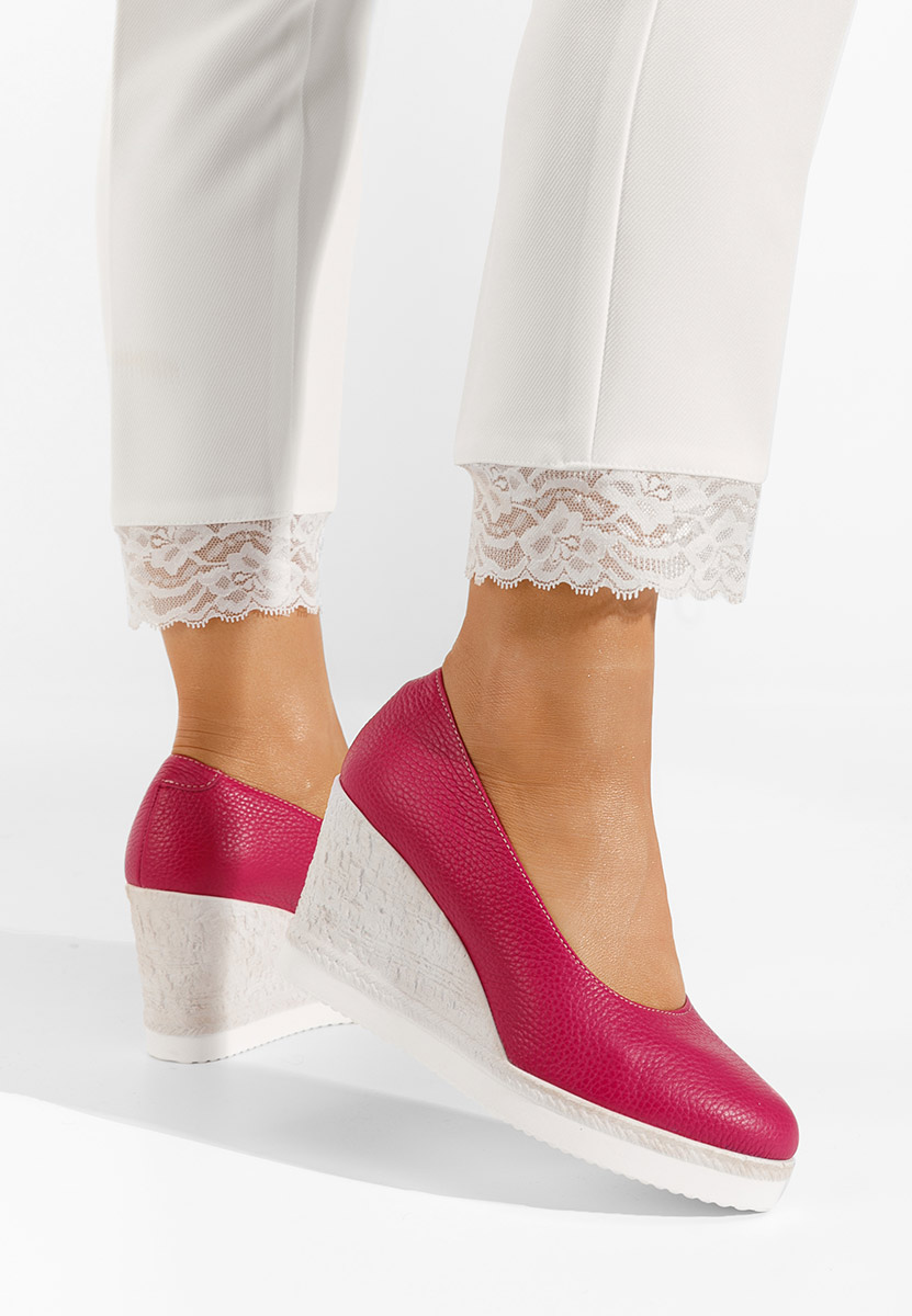 Fuchsiové lodičky na klínku Kaira