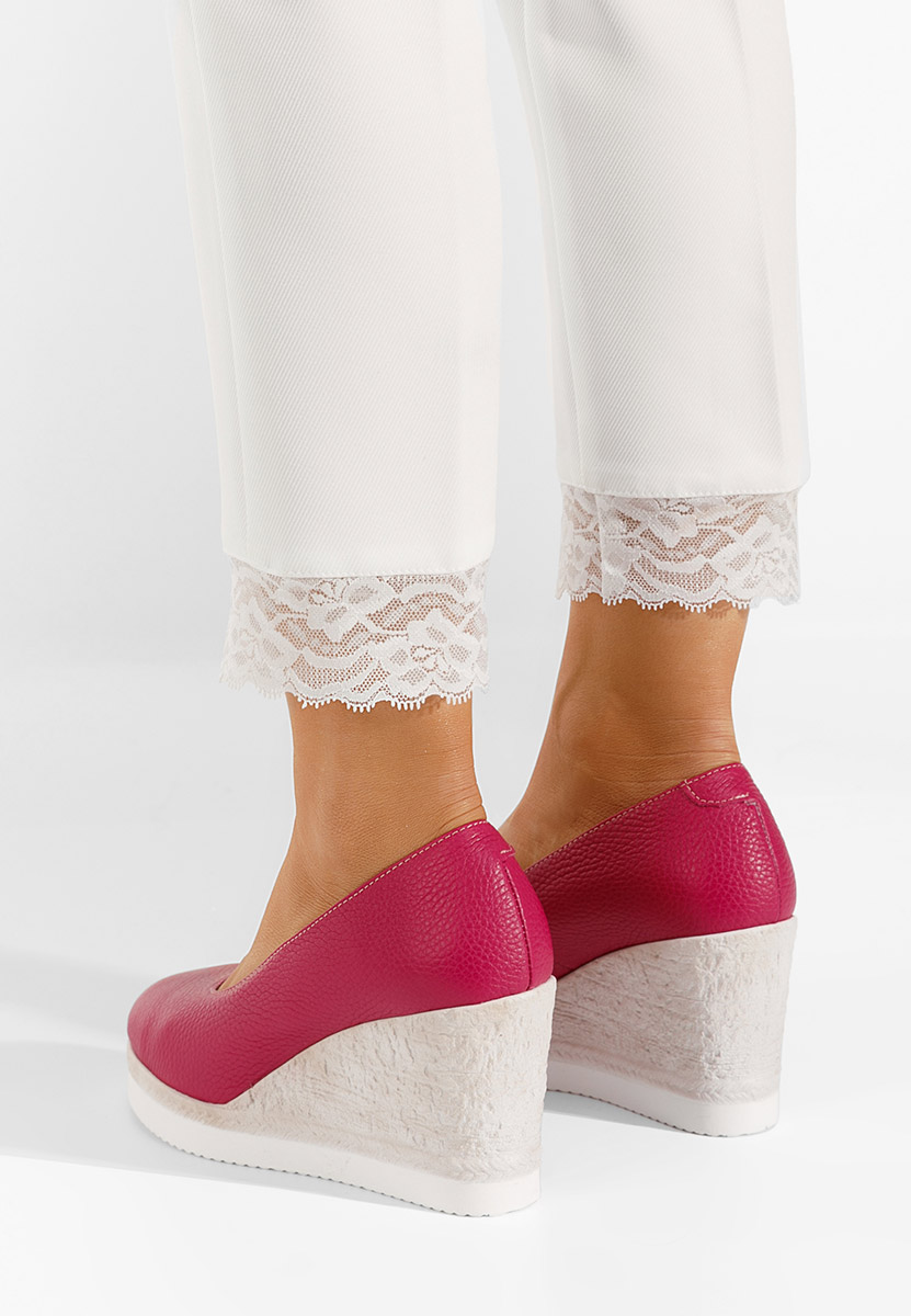 Fuchsiové lodičky na klínku Kaira