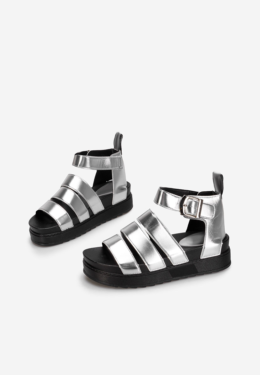Stribrné sandály na platformě Ranya