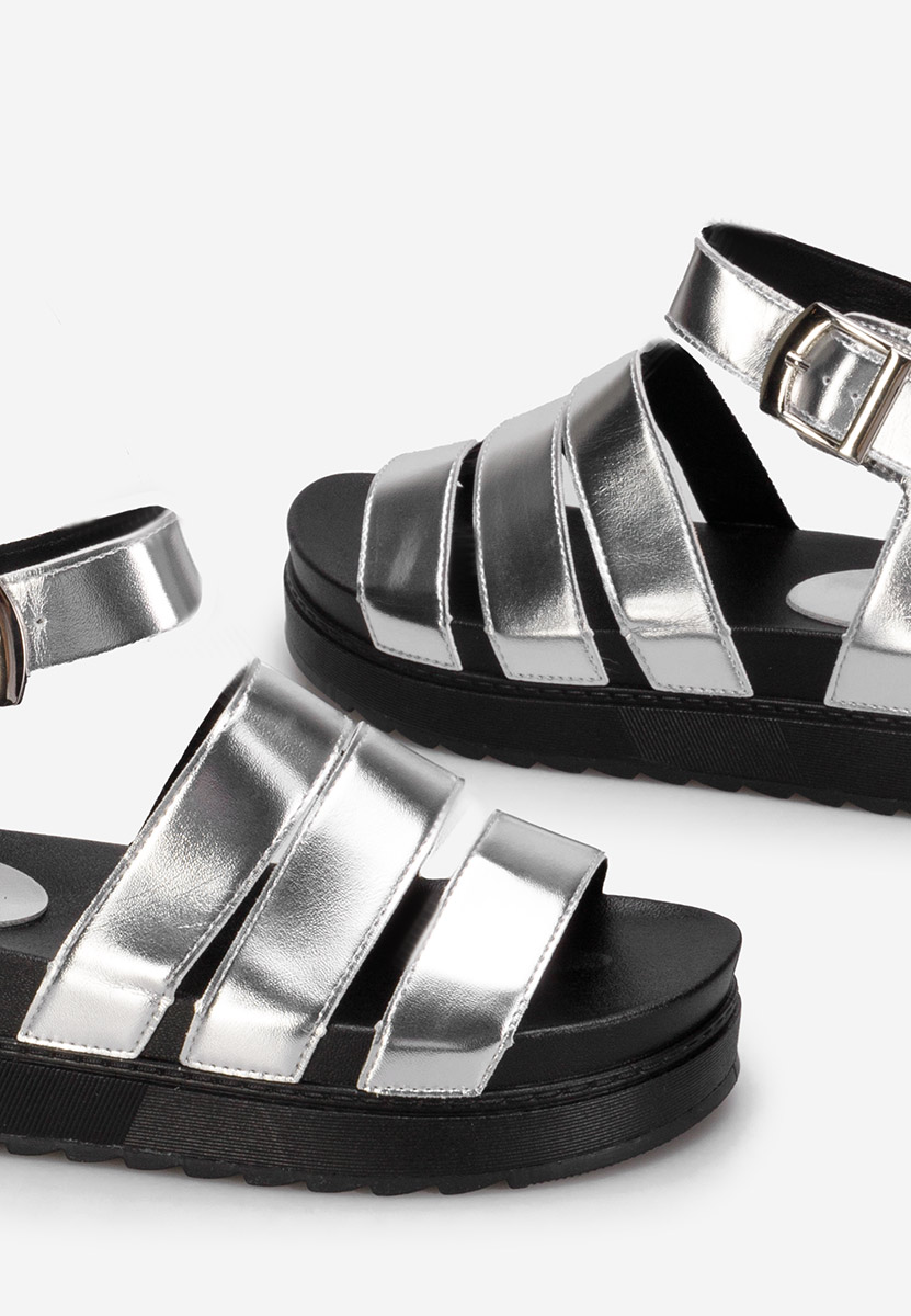 Stribrné sandály na platformě Ranya