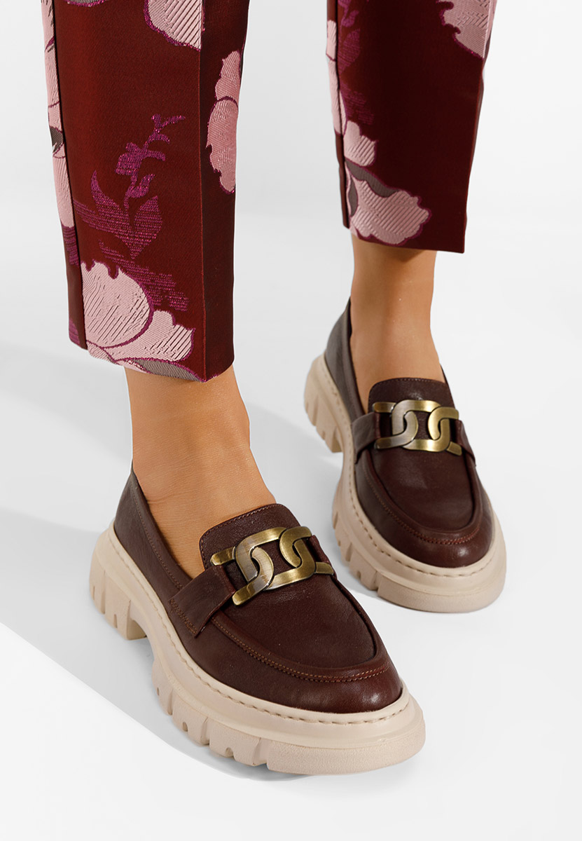 Bordové mokasíny dámské kožené Haza V3 Bordové mokasíny dámské kožené Haza V3