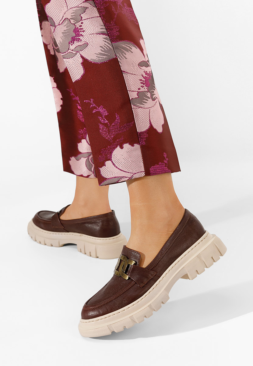 Bordové mokasíny dámské kožené Haza V3 Bordové mokasíny dámské kožené Haza V3