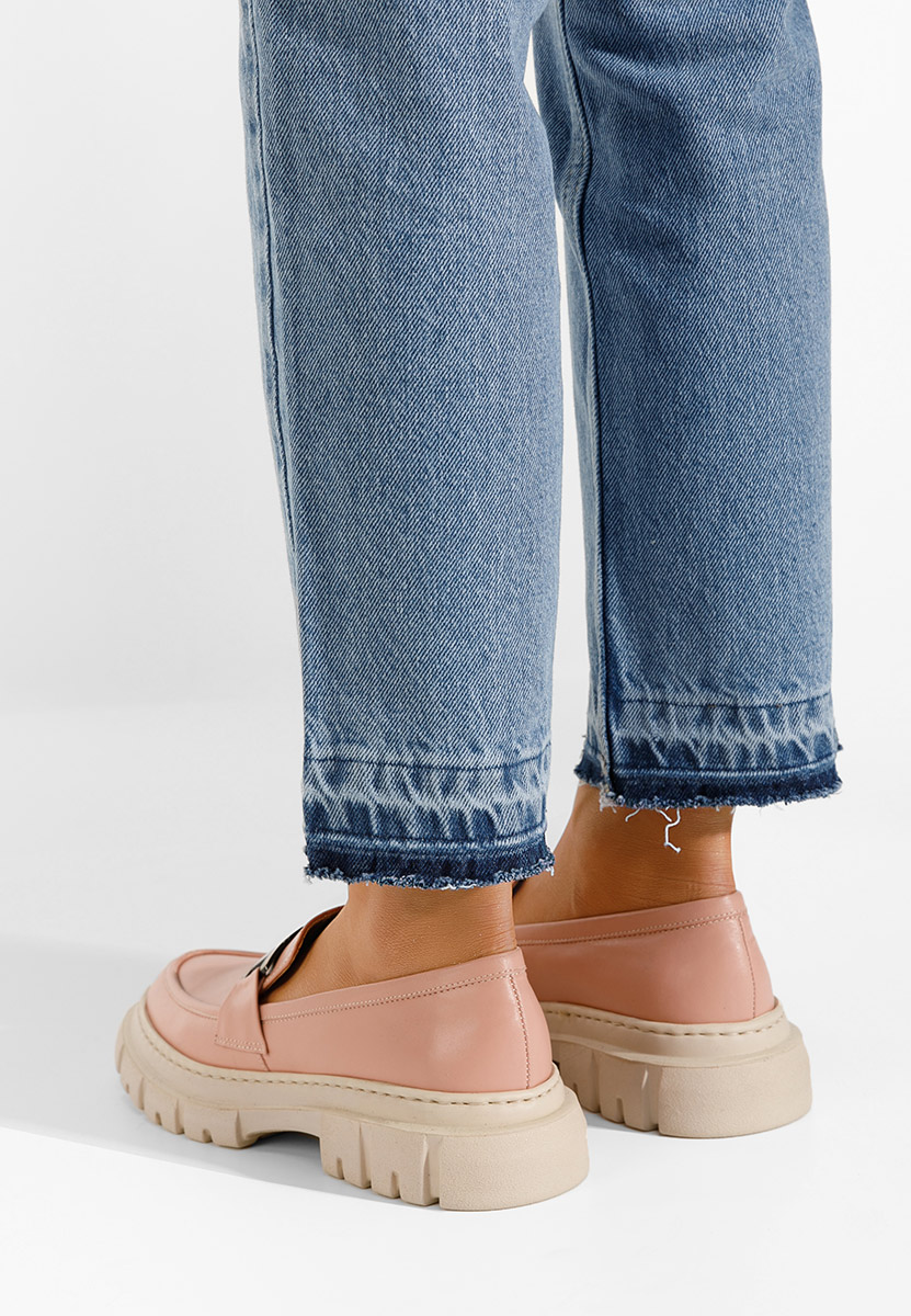 Ružové mokasíny dámské kožené Haza V3 Ružové mokasíny dámské kožené Haza V3