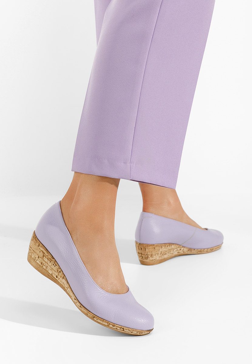 Fialové lodičky na klínku Sonia V3