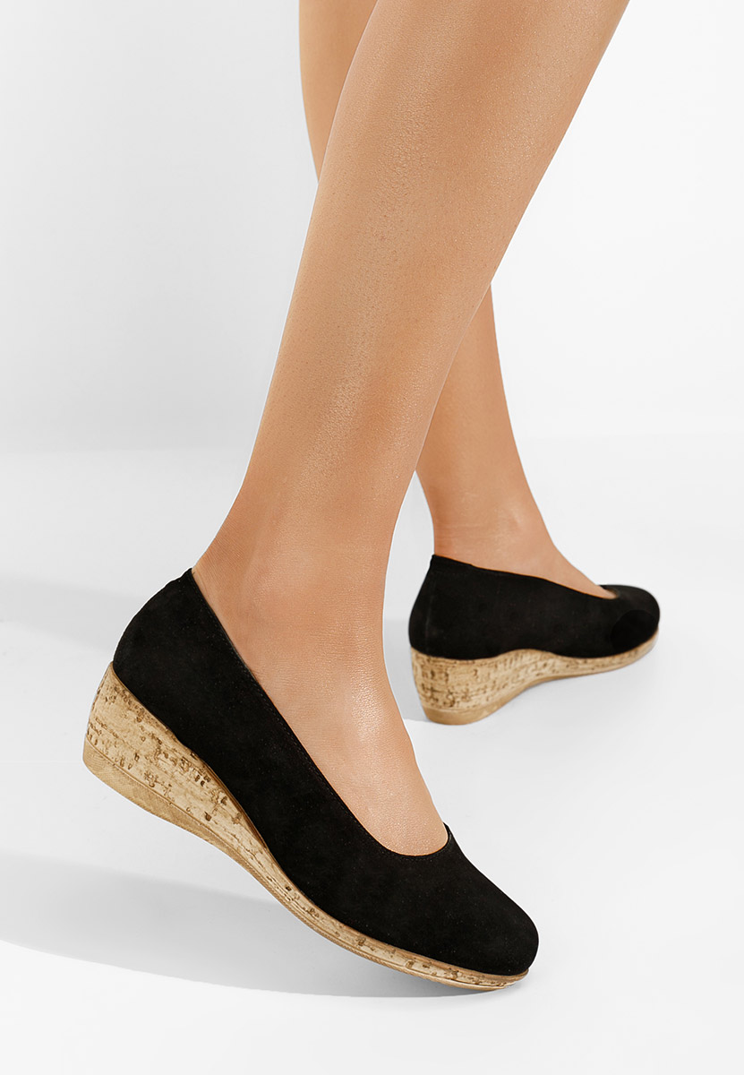 Černé lodičky na klínku Sonia