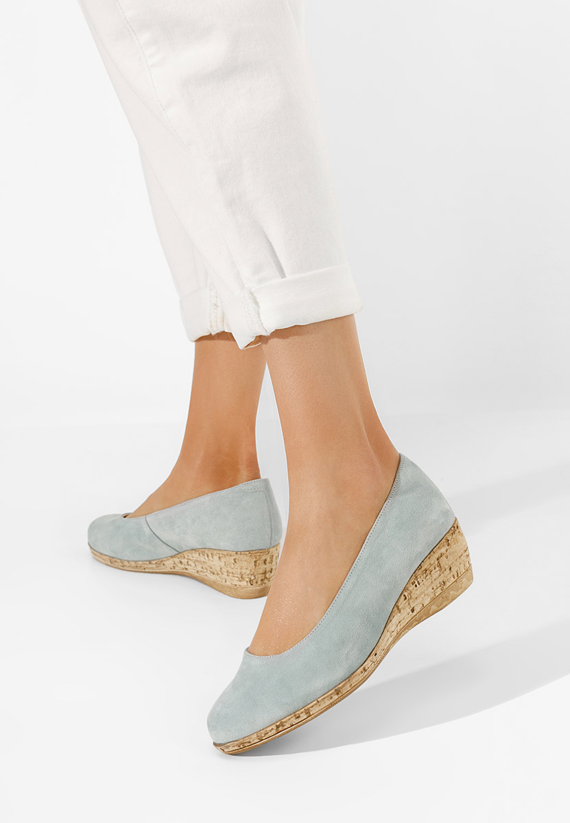 Svetlě modré lodičky na klínku Sonia