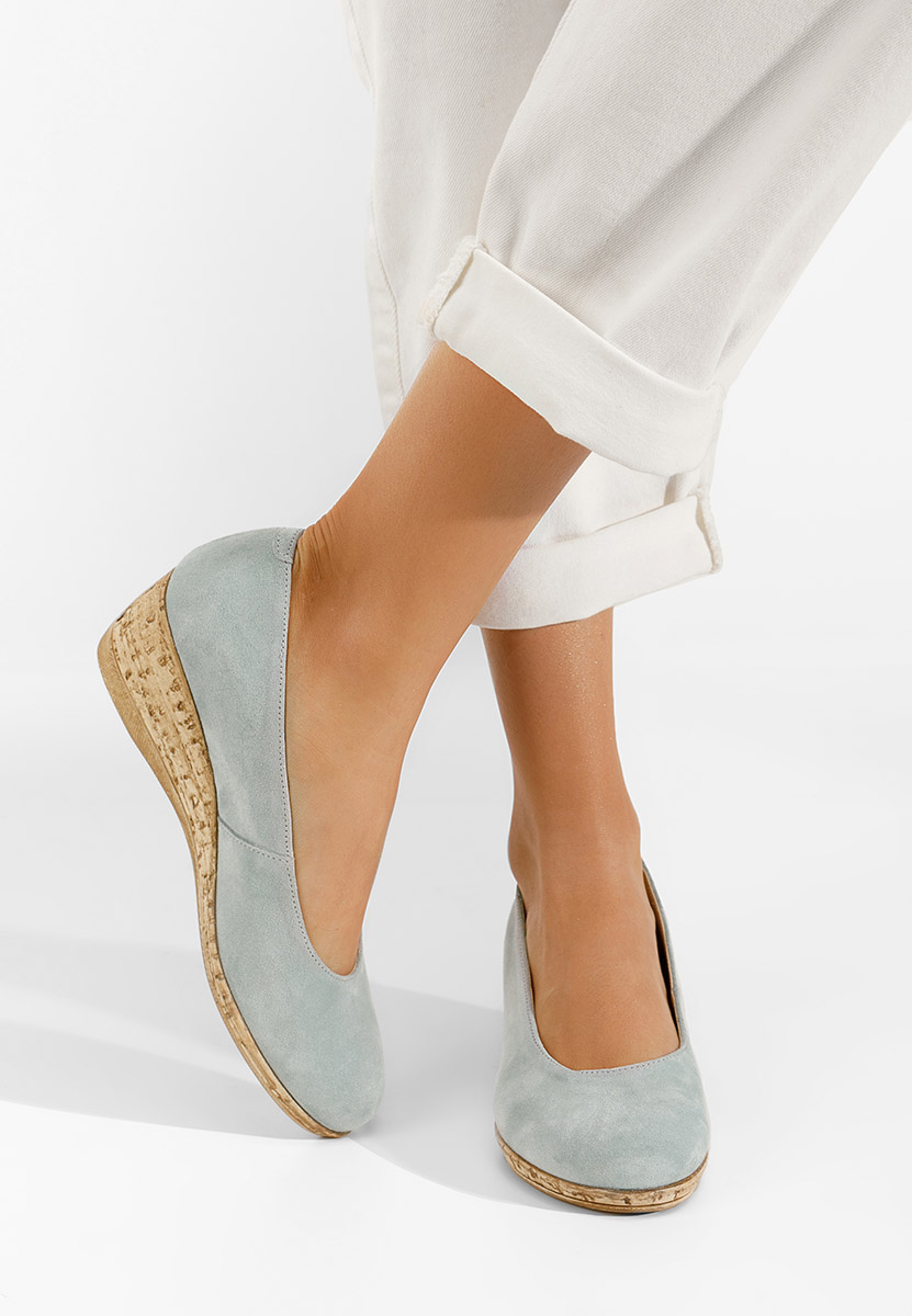 Svetlě modré lodičky na klínku Sonia