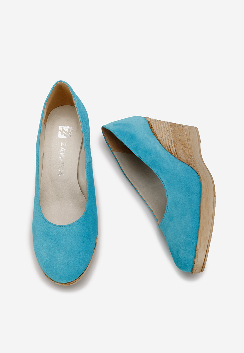 Svetlě modré lodičky na klínku Zola V2