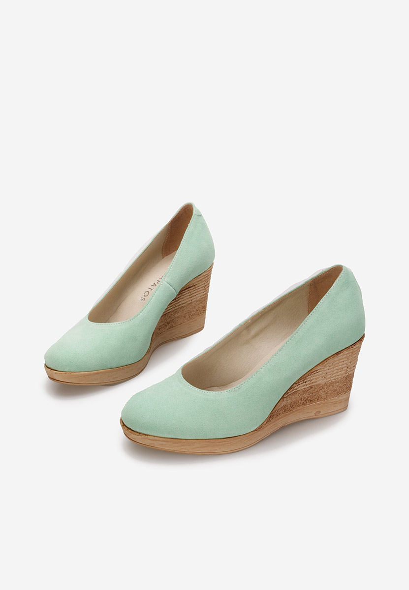 Tyrkysové lodičky na klínku Zola V2