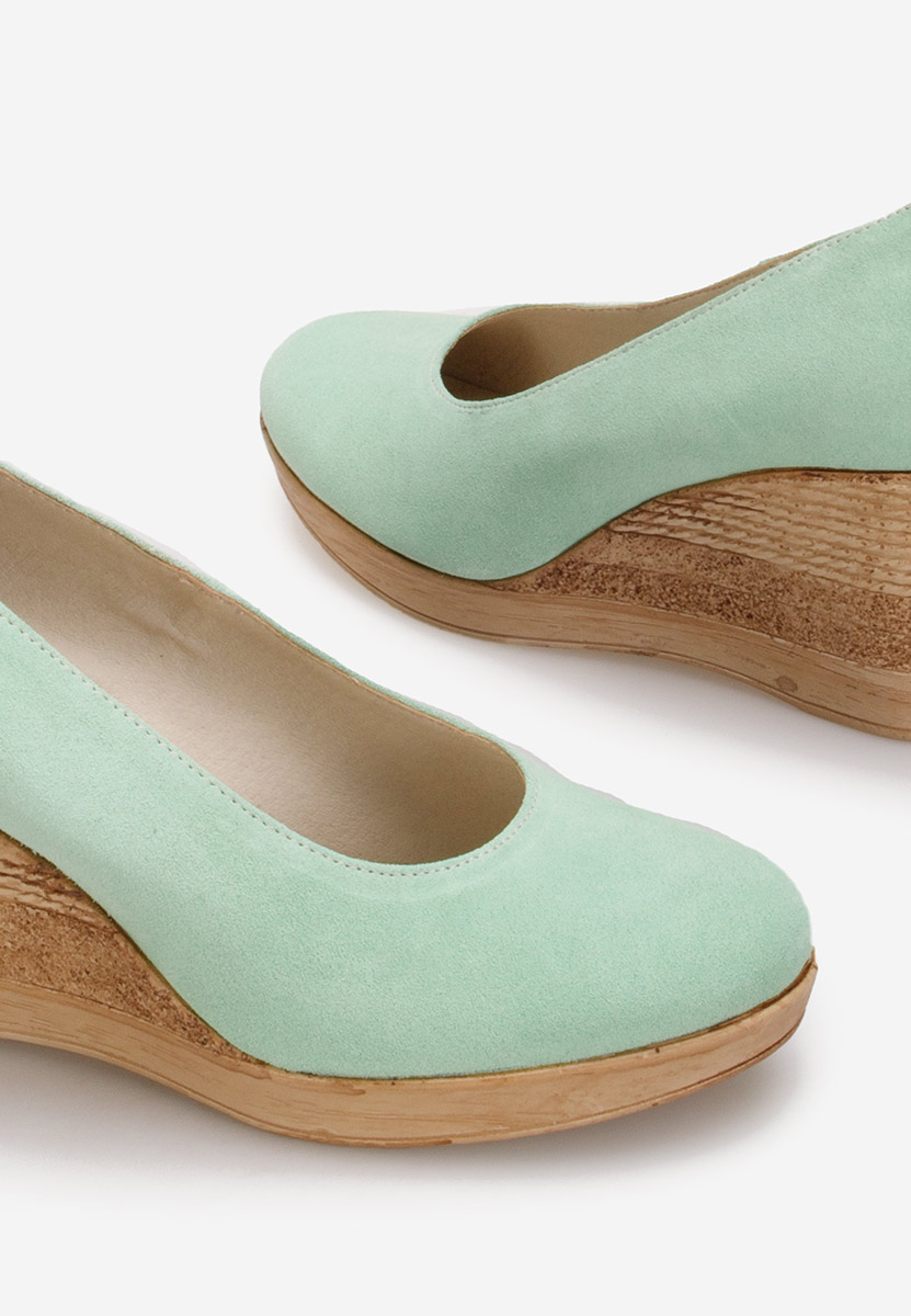 Tyrkysové lodičky na klínku Zola V2