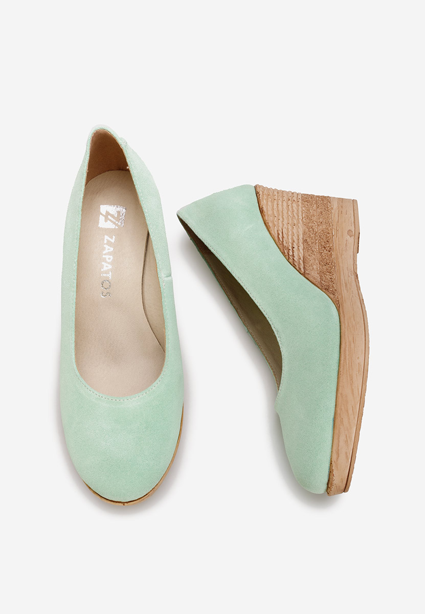 Tyrkysové lodičky na klínku Zola V2