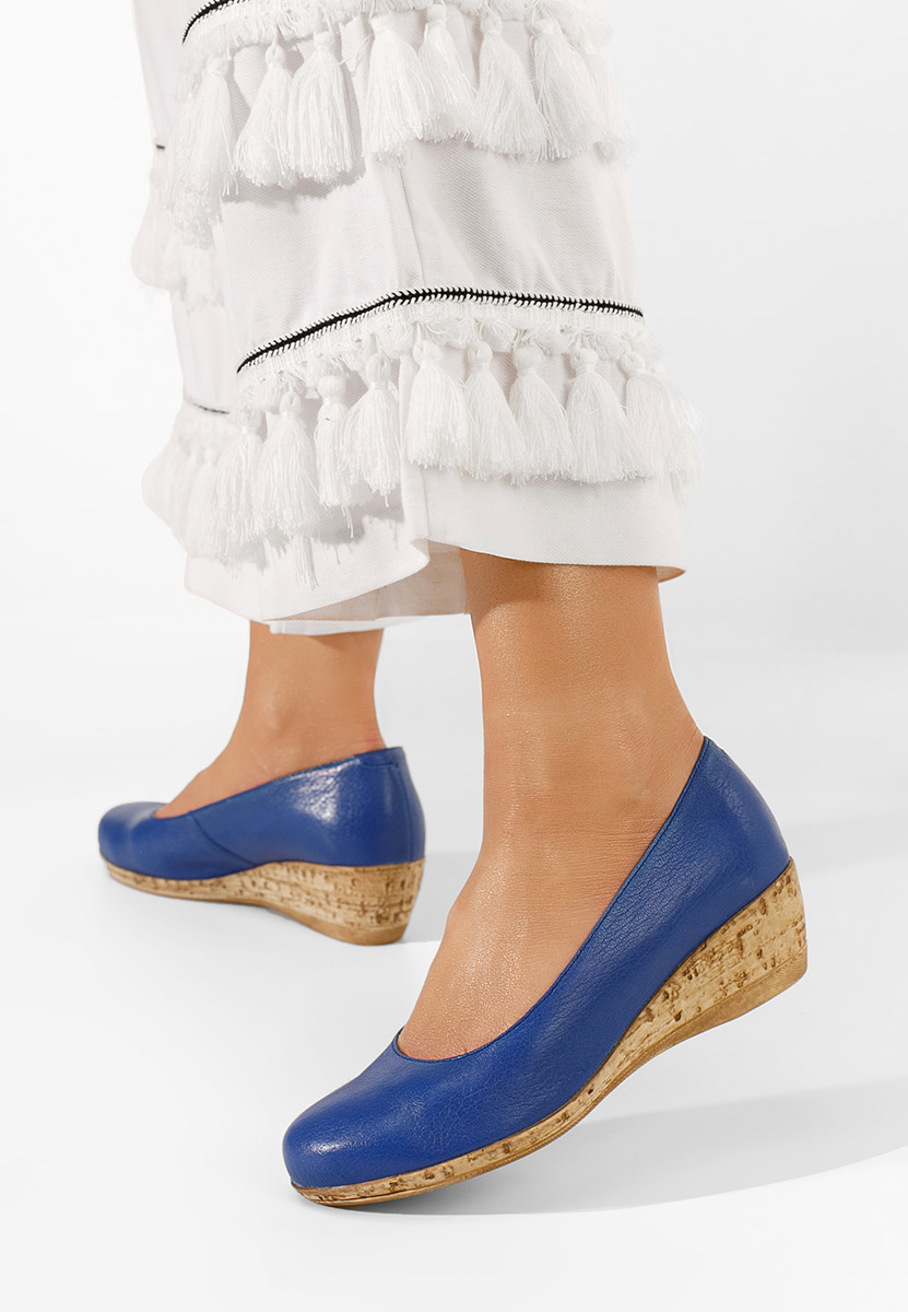 Modré lodičky na klínku Sonia V3