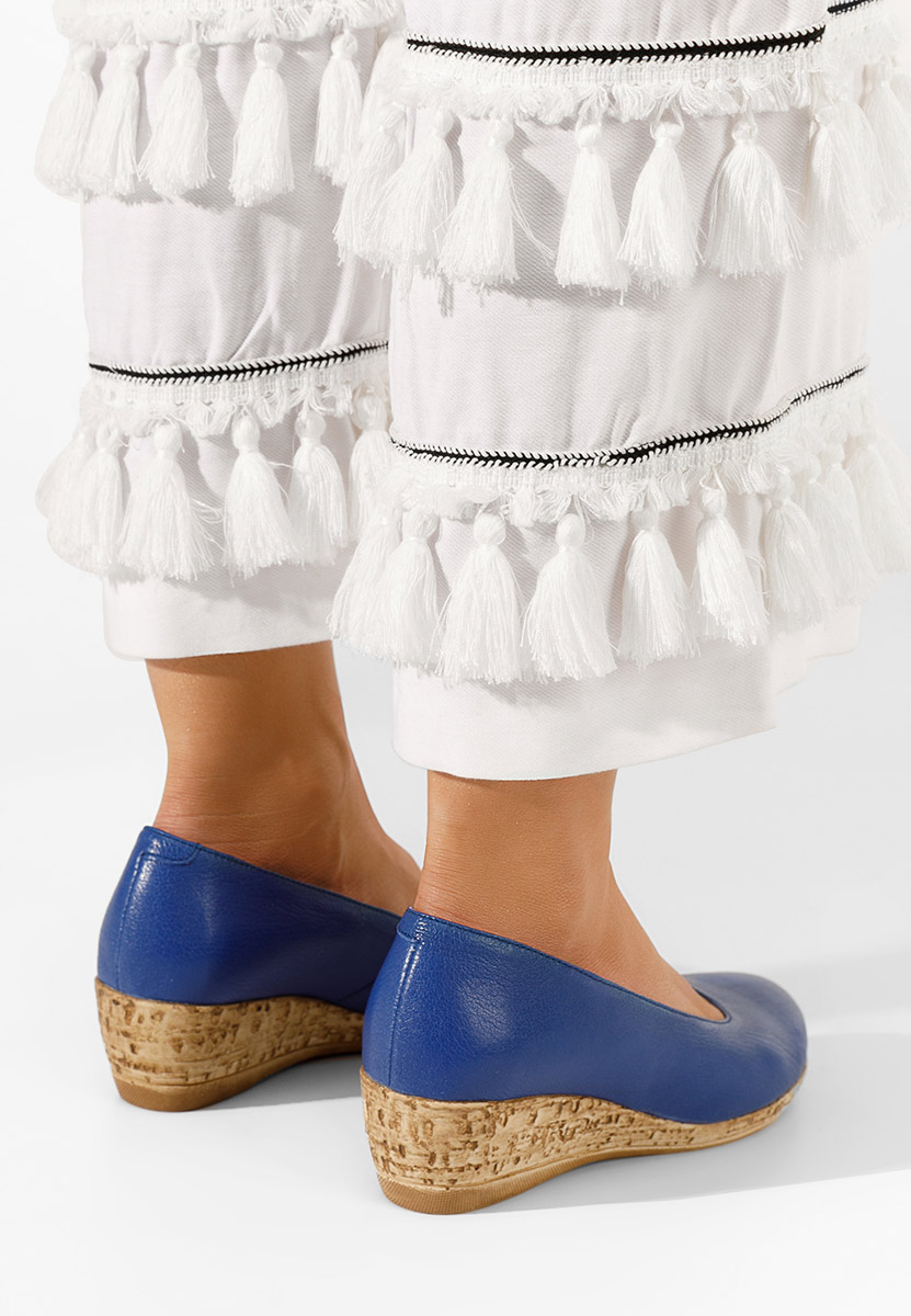 Modré lodičky na klínku Sonia V3