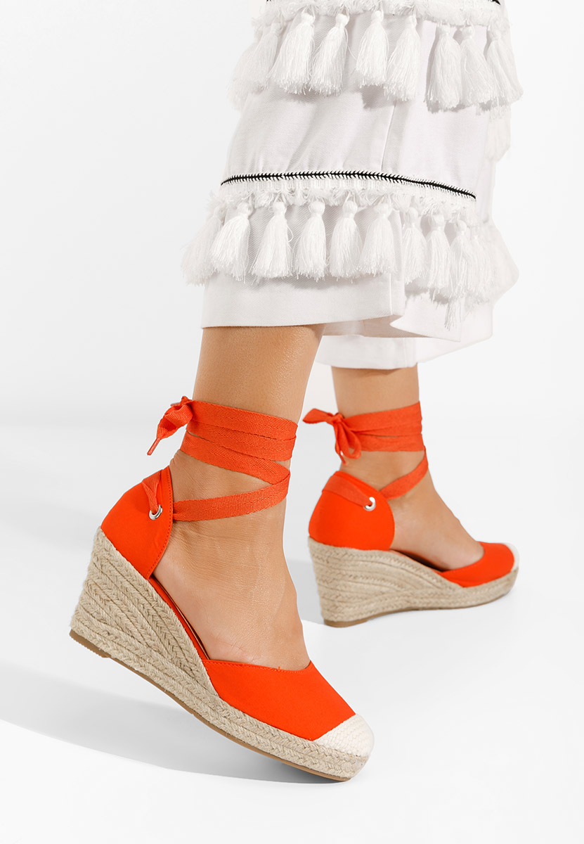 Oranžové sandály espadrilky Vilena