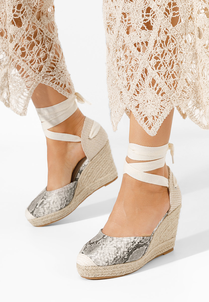Šedé sandály espadrilky Vilena