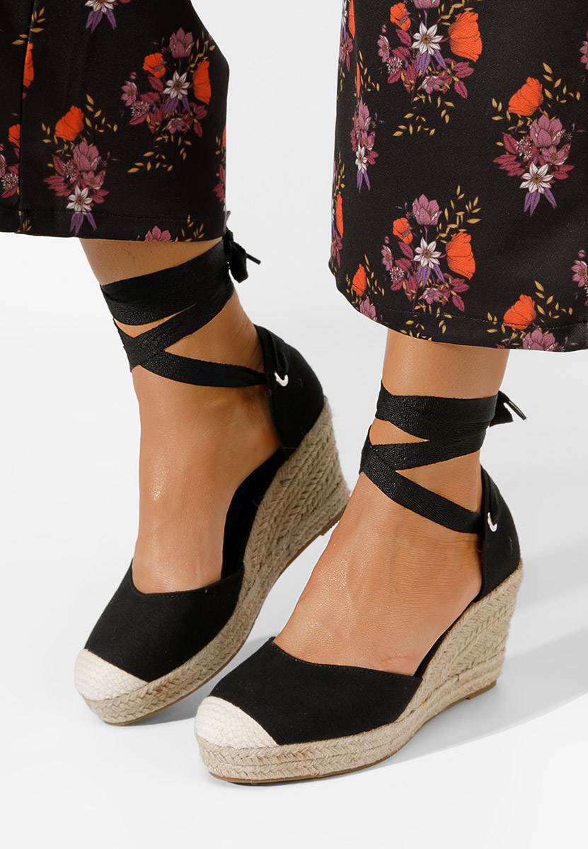 Černé sandály espadrilky Vilena