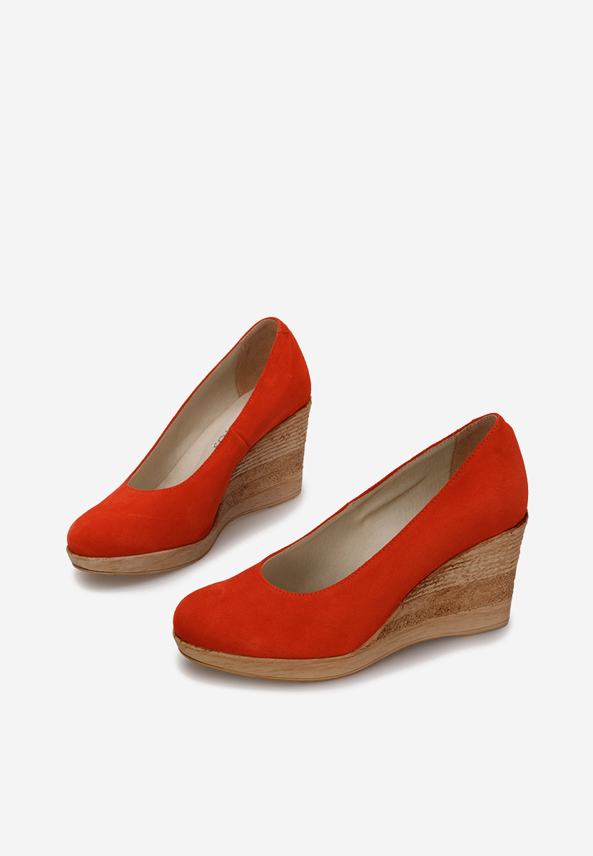 Oranžové lodičky na klínku Zola V2