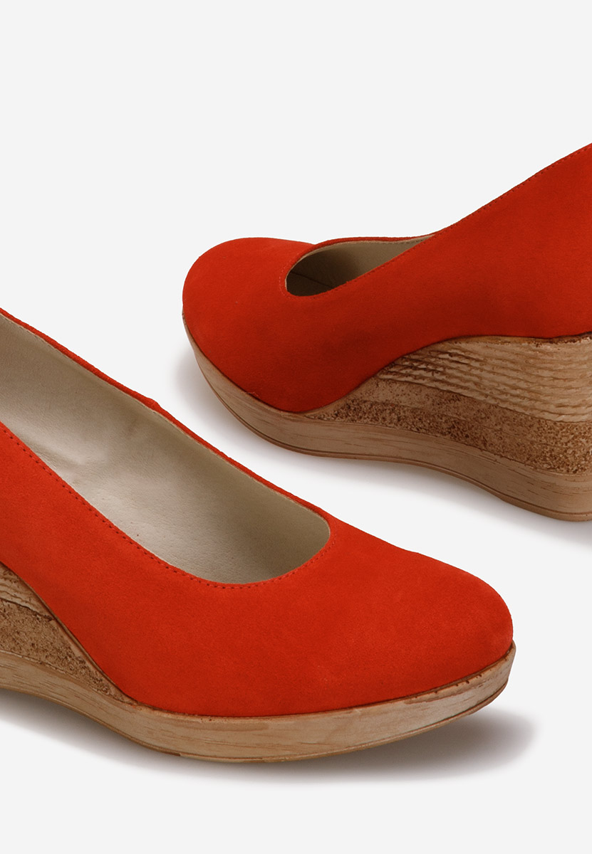 Oranžové lodičky na klínku Zola V2