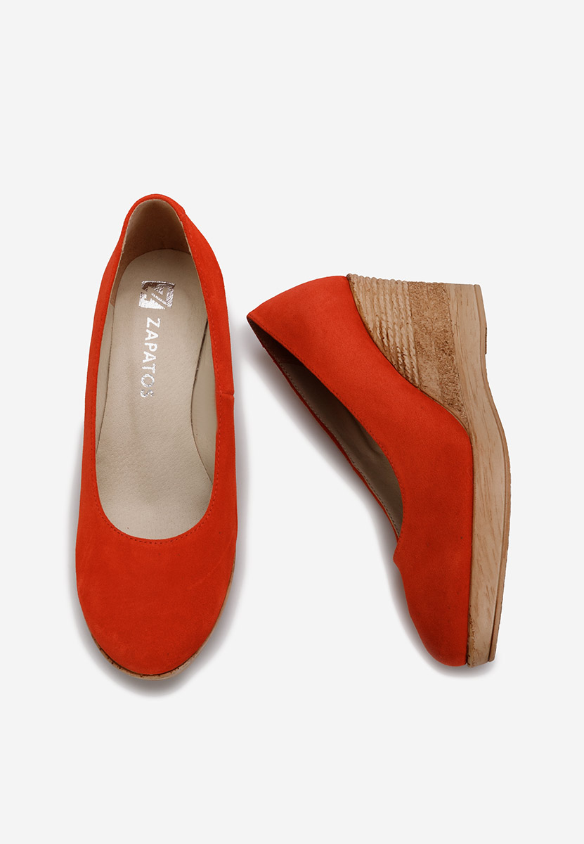 Oranžové lodičky na klínku Zola V2