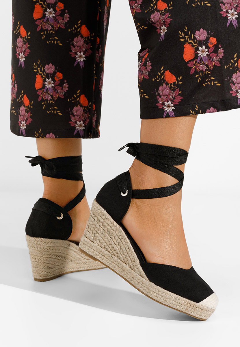 Černé sandály espadrilky Vilena